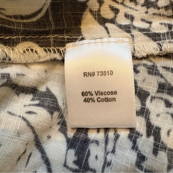 Uncle Frank Button Down Tie Waist Swing Shirtdress, Navy/White Paisley Print, Sm - Picture 14 of 15